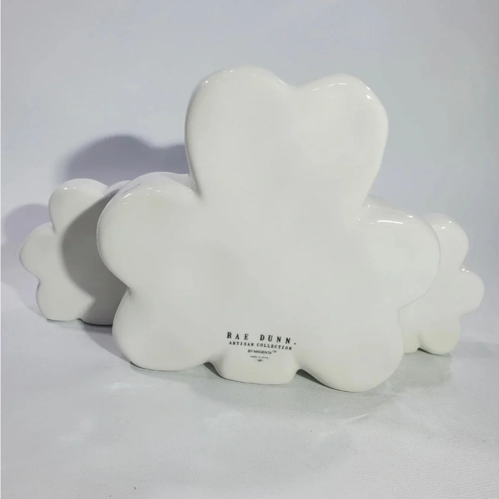 Rae Dunn ST. Patrick's Day HAPPY ST. PADDY'S DAY Ivory Shamrock Decor Brand New